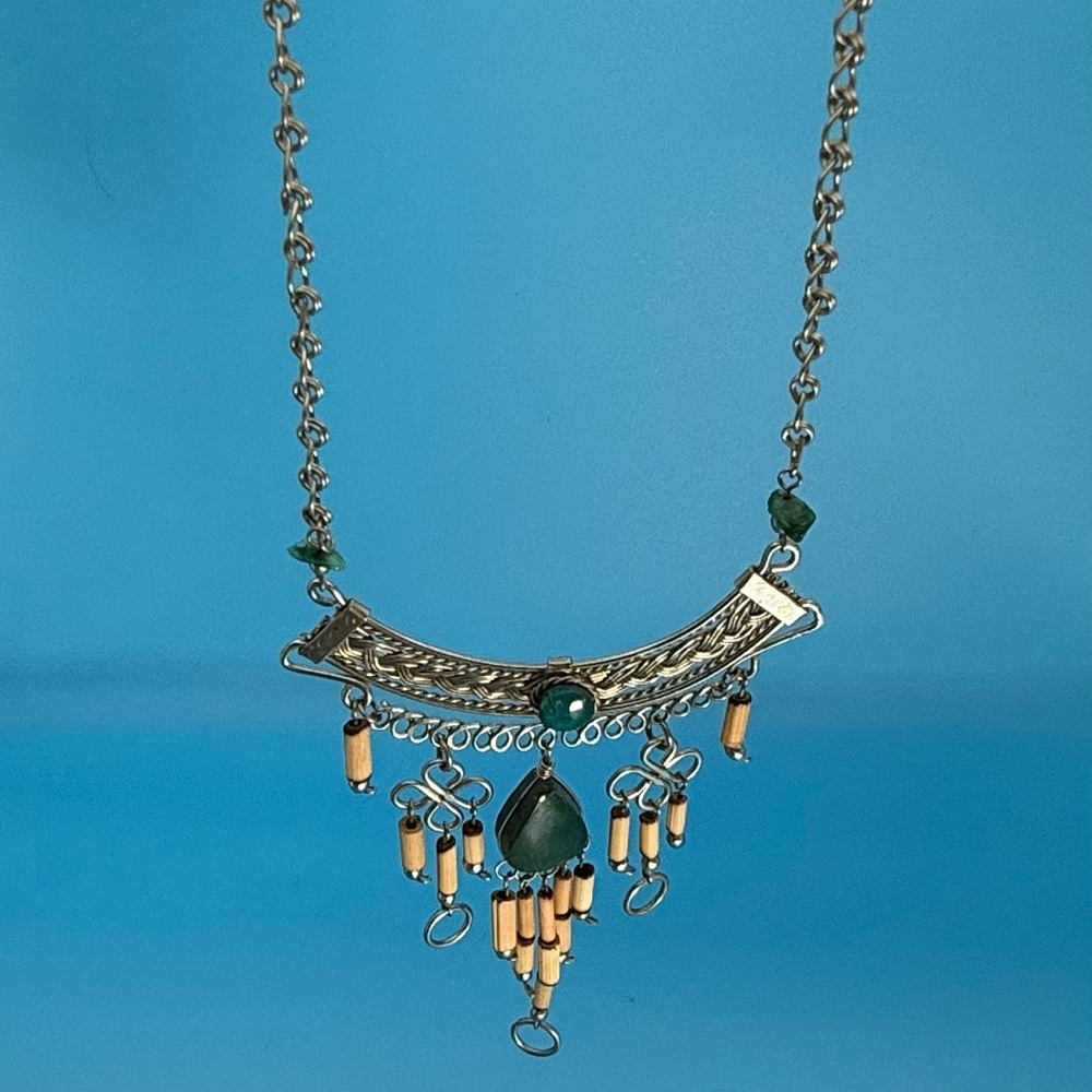Vintage Alpaca Silver Peruvian Choker Necklace